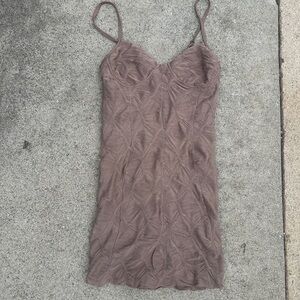 Sugarlips Neutral Taupe bodycon slip dress